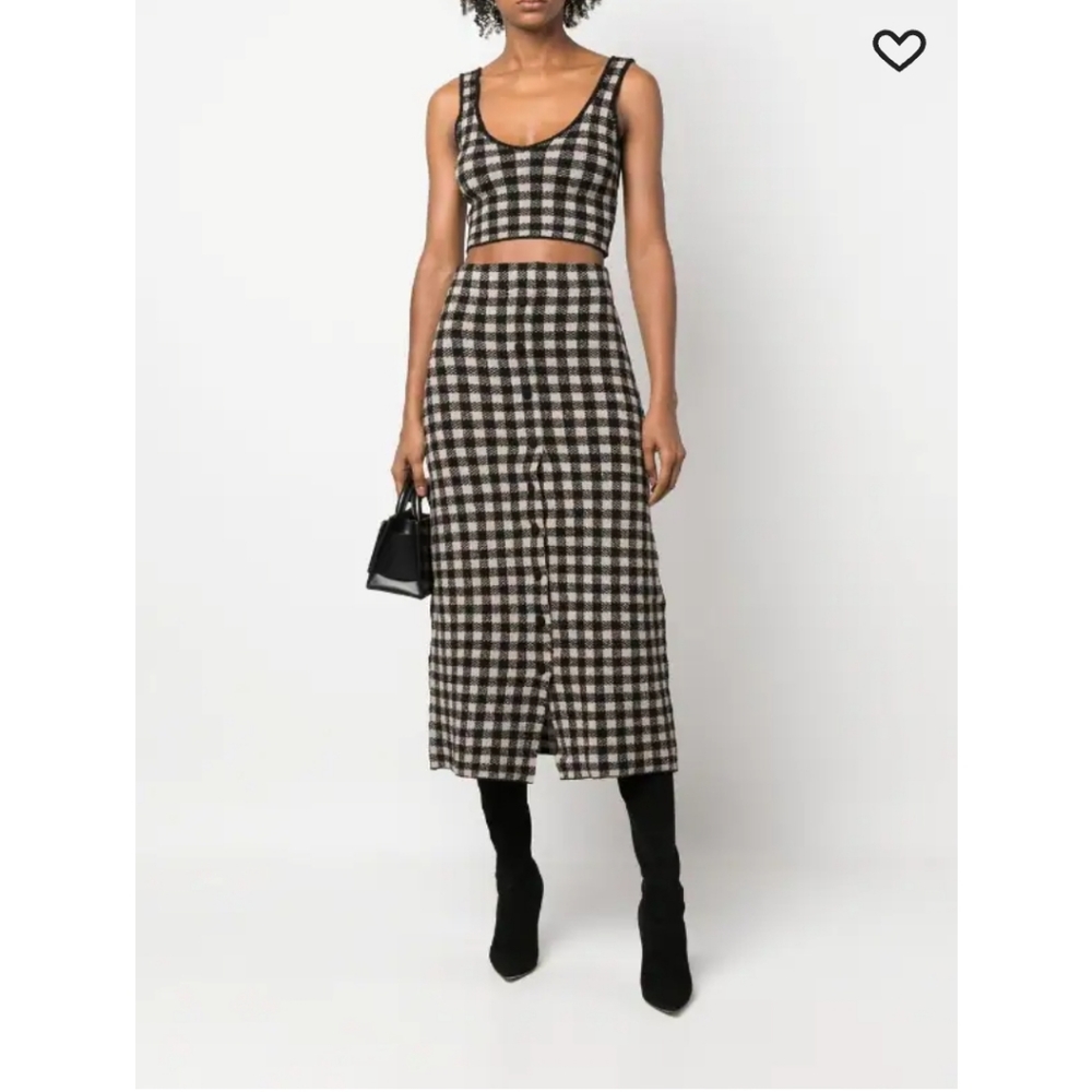 Altuzarra Argia Gingham-check crop-top NWOT